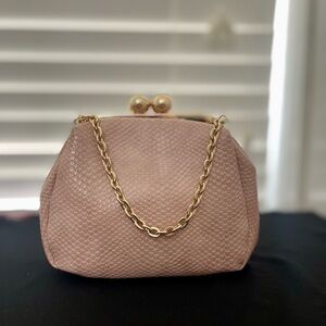 Modcloth Pink and Gold Mini Bag with Chain Strap